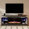 HYLEORY 70" Fireplace TV Stand, LED Light Entertainment Center with 36" Electric Fireplace Heater, Storage Media Console Table for Living Room - 2 of 4