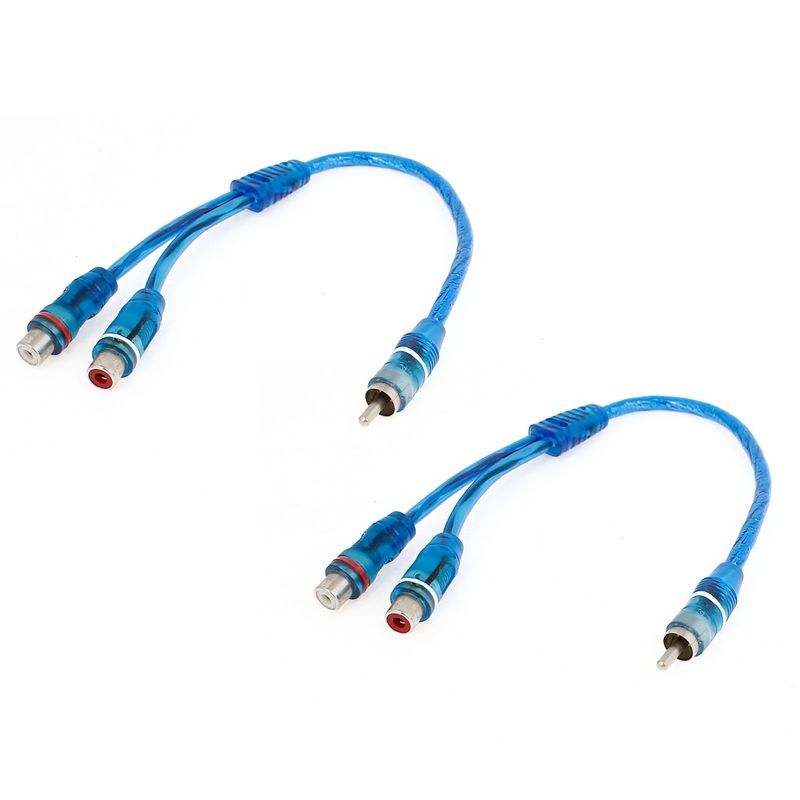 Unique Bargains 2Pcs 12"/ 30cm 2 RCA Female to Male Cable Jack Wire Adapter Y Splitter Car Audio, 3 of 5