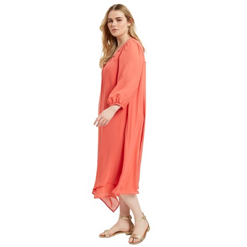 June + Vie By Roaman's Women's Plus Size Ruffled Shirt Dress : Target