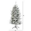 Nearly Natural 5-ft Flocked Livingston Fir Artificial Christmas Tree with Pine Cones and 498 Bendable Branches - 2 of 4