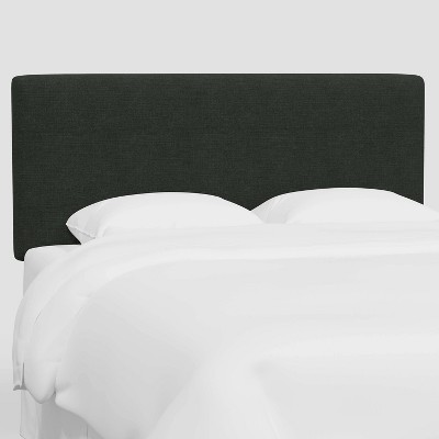 King Olivia Headboard in Linen Black - Threshold™: Upholstered Pine, Modern Rectangular Design