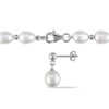 EVERLY JEWELRY | Sterling Silver 8-8.5mm Cultured Freshwater Pearl Necklace and Stud Earrings Set - 3 of 3