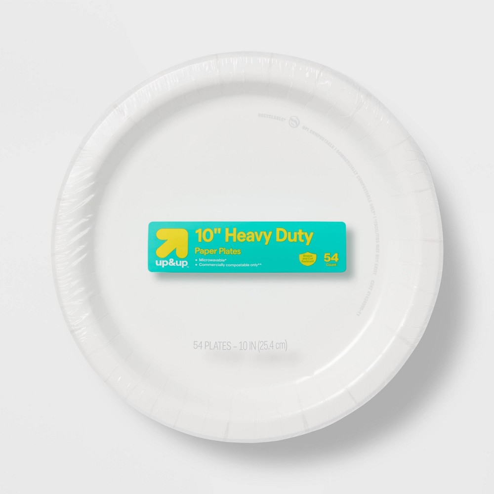 White Paper Plate 10 - 54ct - up&up