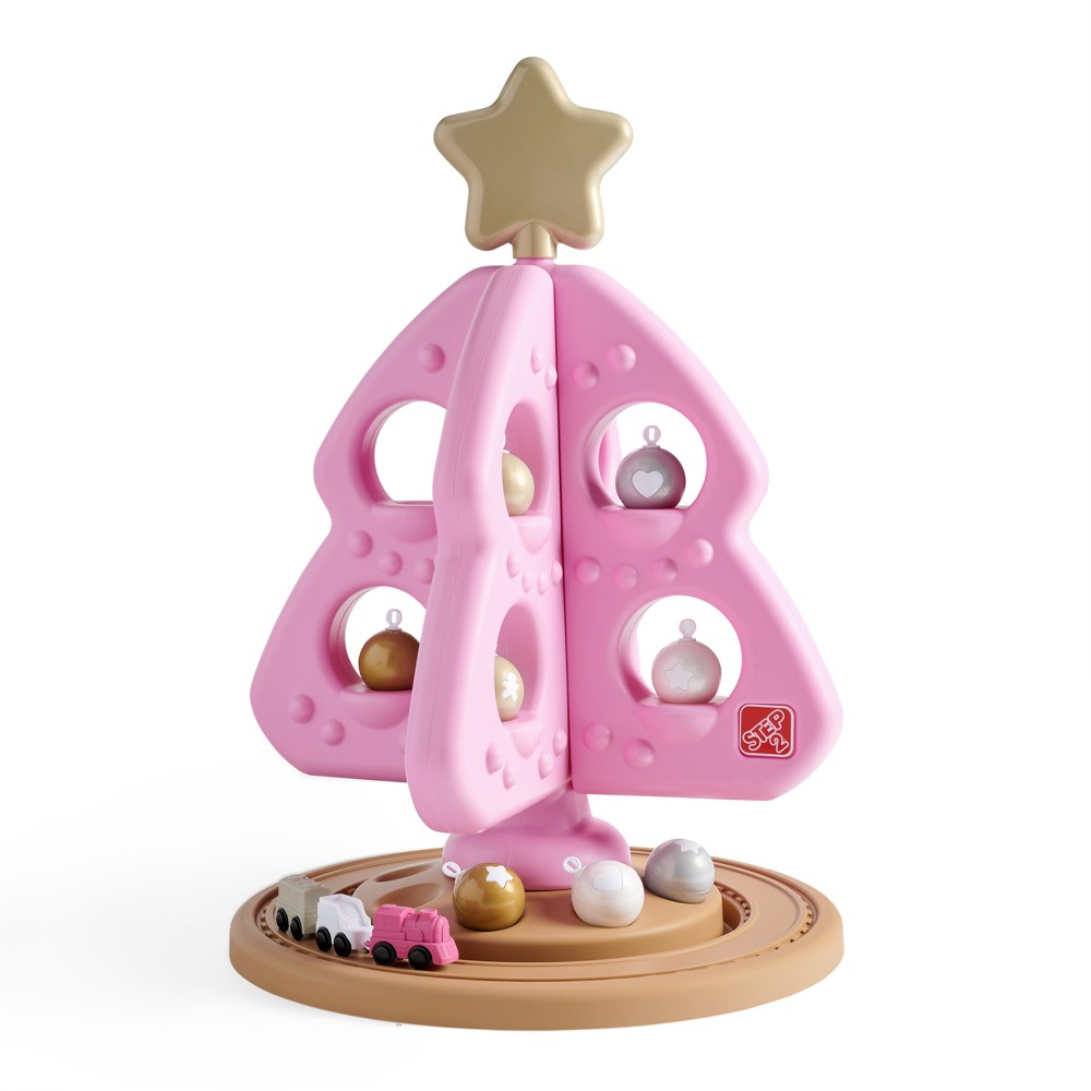 Pink My First Christmas Tree toy with ornaments, star and train