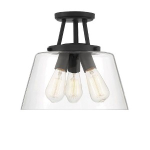 Savoy House Calhoun 3 - Light Semi-Flush Mount in  Matte Black - 1 of 4