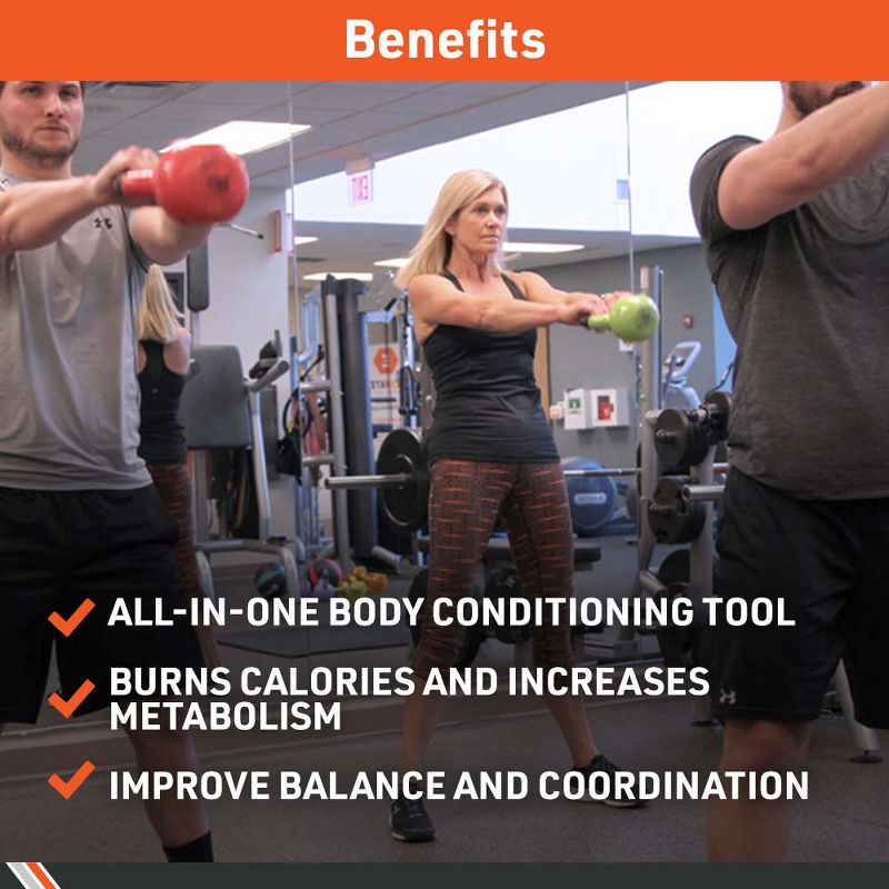 BodySport Cast Iron Kettlebell Weight, Strength Training Equipment for Home Gym, 40 lb., Dark Green, 4 of 8