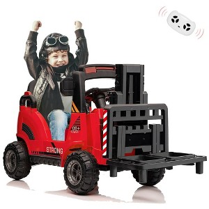 12V Ride On Forklift Car, Kids Battery Powerd Electric Ride On Car with Liftable Fork and Pallet, Remote Control, Music - 1 of 4