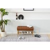 Busaurus Modern Teddy Fabric Bench with Storage Shelf ¨C Upholstered Entryway or Bedroom Shoe Bench, 300 LB Capacity, Ideal for Small Spaces - 3 of 4