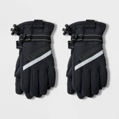 Kids' Zipper Ski Gloves - All in Motion™ Black