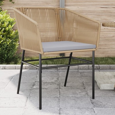 vidaXL Garden Chair Black PE rattan Standard UV-resistant materials