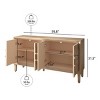 60'' Rustic American Farmhouse Storage Cabinet,Antique Wood TV Stand with Adjustable Shelves,Credenza with Symmetrical Sunburst Doors-Coolbibila - 4 of 4