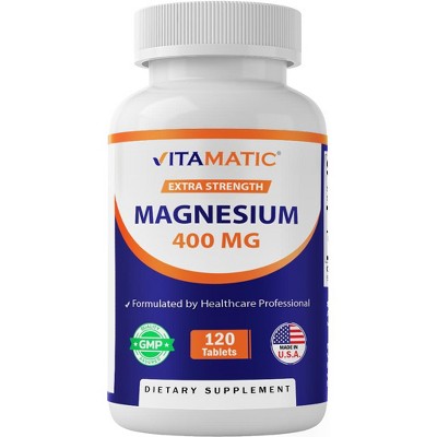 Vitamatic Extra Stregth Magnesium Oxide 400 mg 120 Vegetarian Tablets