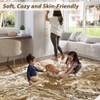 Abstract Marble Area Rug, Modern Low Pile Washable Rug, Soft Luxury Carpet for Living Room, Bedroom, Kitchen, and Dining Room - 3 of 4