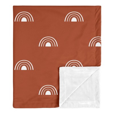 Image of Sweet Jojo Designs Boy, Girl, Unisex/Gender Neutral Baby Security Blanket Boho Rainbow Orange and White