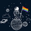 Adult Design By Humans Astronaut Rainbow Flag Space Pride By Avocato T-Shirt - 2 of 2