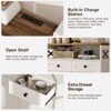 Storage Cabinet with Charging Station, Small Coffee Bar, Microwave Stand Buffet Sideboard Rack - 4 of 4