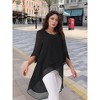 INSPIRE CHIC Women's High Low Hem Scoop Neck Asymmetrical 3/4 Sleeve Summer Top - 2 of 4