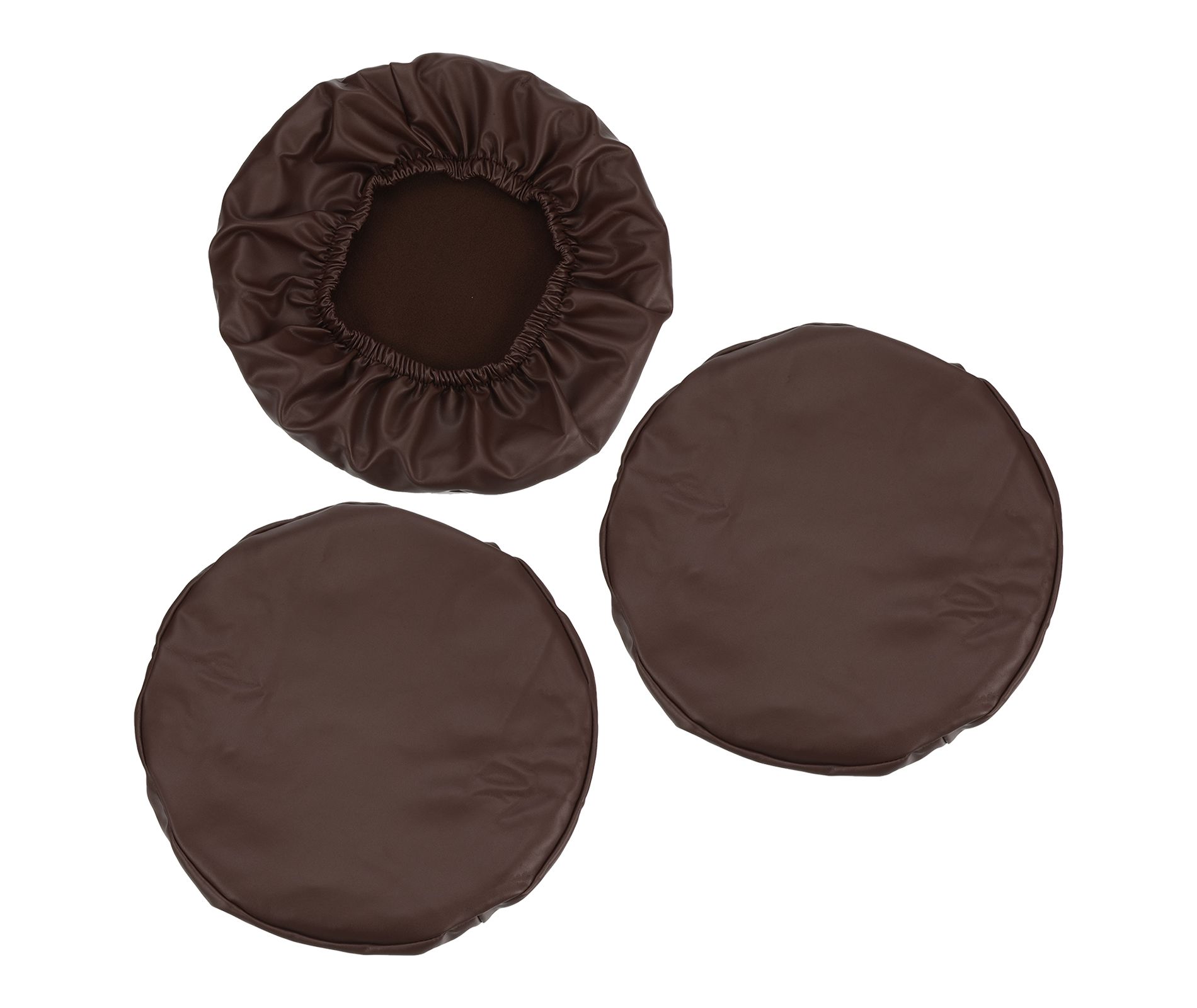 Unique Bargains Round Washable Elastic Bar Stool Cover for Dia 12"-14" Chair 3 Pcs Brown