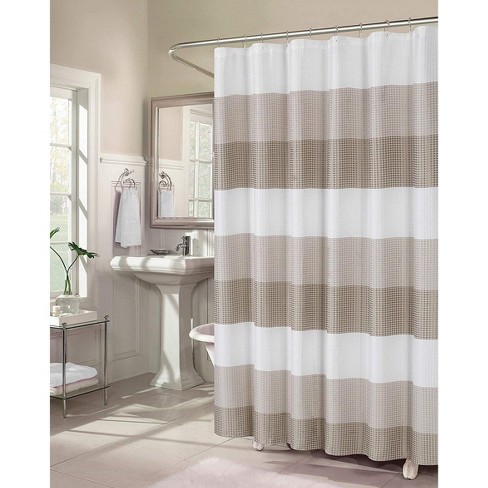 Dainty Home Waffle Weaved Ombre Striped Shower Curtain - image 1 of 4