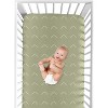 Sweet Jojo Designs Gender Neutral Baby Fitted Crib Sheet Woodland Boho Arrow Green and White - 4 of 4