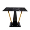 NicBex 71" Modern Rectangular Dining Table Imitation Marble Tabletop with U-shaped Bracket for Kitchen - 2 of 4