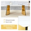 NicBex Modern Slab Dining Table with Stainless Steel Butterfly Legs, Rectangle Dining Table for 6, Scratch-Resistant Kitchen Table - 2 of 4