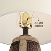 John Timberland Parker Industrial Table Lamps Set of 2 with Square Risers 30" Tall Bronze Wood USB Charging Port Oatmeal Drum Shade for Living Room - 3 of 4