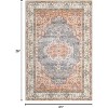 Washable Vintage Boho Floral Area Rug - Non-Slip Low Pile Soft Indoor Carpet for Bedroom, Living Room, Dining Room, Office - 2 of 4