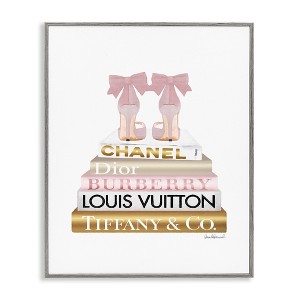 Stupell Industries Pink Gold Heels Bookstack, 24" x 30" - 1 of 4