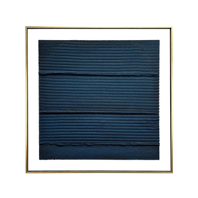 Midnight Waves 30" Square Blue and White Canvas Print