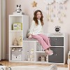 COUCHETA 36.2 Inch Tall Kids Bookshelf and Storage Bench, 3-in-1 Design with Soft Cushion Seat and Anti-Tip Safety,White - 3 of 4