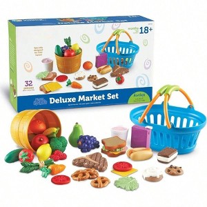 New Sprouts Deluxe Market Set - Pretend Play Kitchen, Fruit Basket, Shopping Basket, Fine Motor Skills - 1 of 4