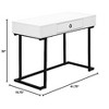 Monarch Specialties Computer Desk Home Office Laptop Storage Drawers 42InchL Work Metal Laminate Glossy White Black Contemporary Modern - 3 of 4