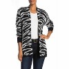 Women's Wo's Zebra Print Open Front Eyelash Cardigan - Susina - 2 of 4