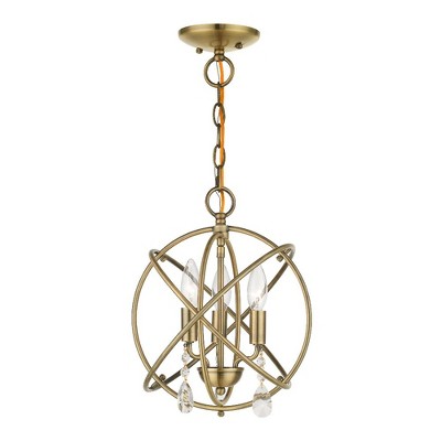 Livex Lighting Aria 3 - Light Chandelier in  Antique Brass