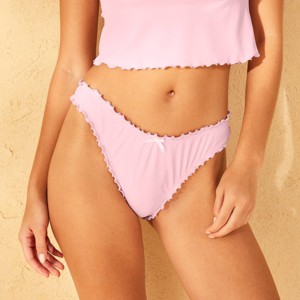 Women's Mid-Rise Ruffle Edge Ultra High Leg Super Cheeky Bikini Bottom - Wild Fable™ - 1 of 4