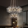 LLHZSY 2-Tiers Firework Sputnik Wagon Wheel Crystal Chandelier - Gold - 47'' W - 4 of 4