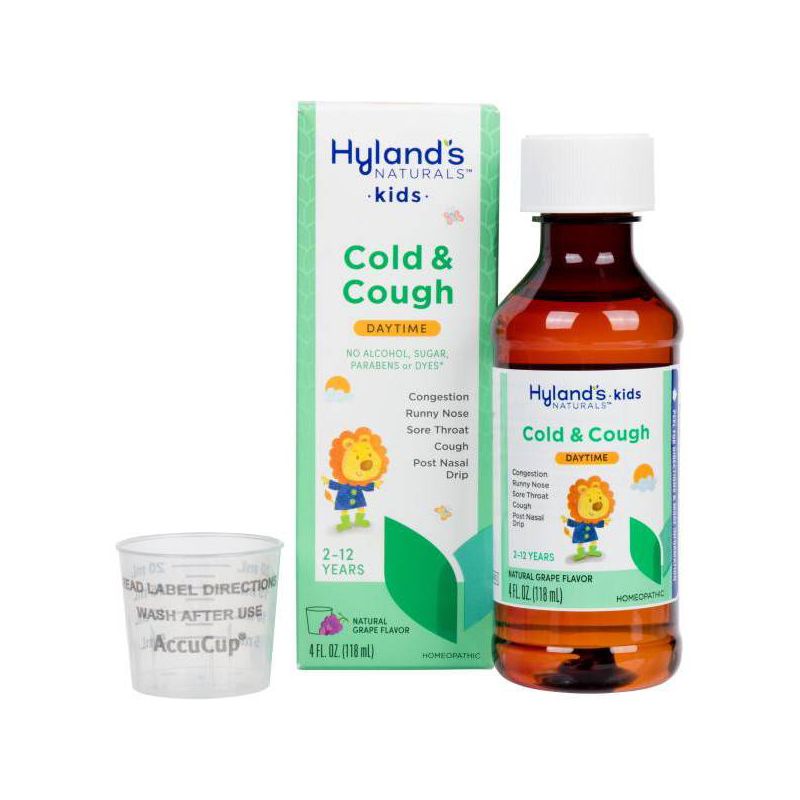 Hyland&#39;s Naturals Kids Cold &#38; Cough Daytime Syrup - Grape - 4 fl oz, 1 of 7
