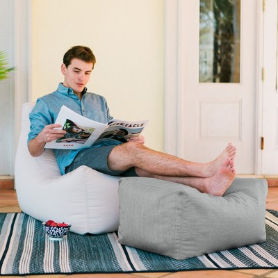 Leon Granite Outdoor Bean Bag Ottoman with Sunbrella Cover