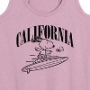 Women's - Peanuts - Snoopy and Woodstock California Surf Graphic Racerback Tank - 2 of 4