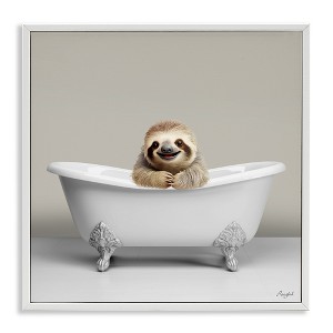 Stupell Industries Happy Sloth in Bathtub, 12" x 12" - 1 of 4
