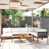 vidaXL 8 Piece Lounge Set - Solid Acacia Wood with Cream Cushions - Weather Resistant, Easy Clean - Ideal for Garden, Patio and Living Room - 2 of 4