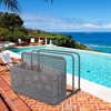 Double Layer Poolside Float Storage - PE Rattan Outdoor Caddy with Rolling Wheels - Sturdy Grey Patio Deck Box for Pool and Beach - 2 of 4