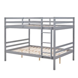 Dsvimoy Bed Solid Wood Bunk Bed with Safety Guardrails Strong Support System for Kids Room, Gray, 78.35"*59.06"*61.81" - 1 of 4