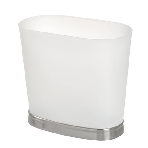 Idesign Gina Oval Wastecan: Metal Bathroom Garbage Can, 2 Gallon ...