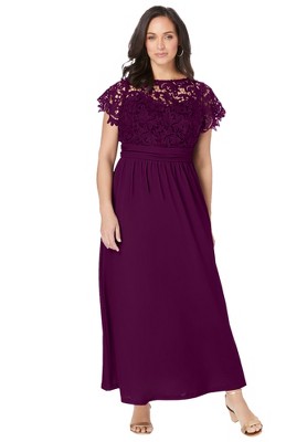 Jessica London Women's Plus Size Lace Maxi Dress