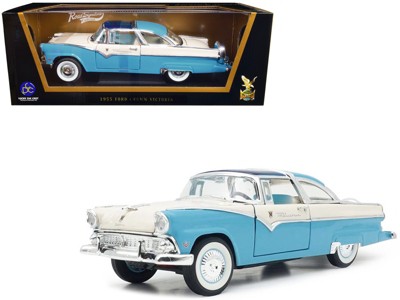 1955 Ford Crown Victoria Light Blue and White 1/18 Diecast Model Car by  Road Signature