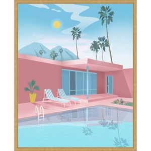 Amanti Art Palm springs by Petra Lizde Canvas Wall Art Print Framed 23-in. W x 28-in. H. - 1 of 4
