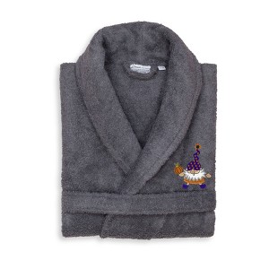 Linum Home Textiles 100% Turkish Cotton Unisex Terry Embroidered Bath Robe - Halloween Gnomes - 1 of 3