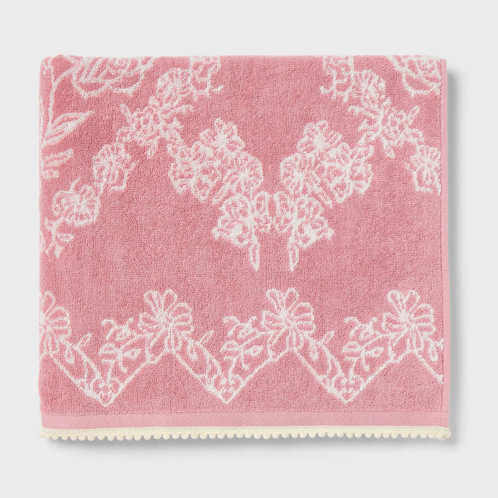 Valentine's Day Lace Border Jacquard Bath Towel - Threshold™